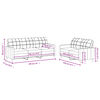 vidaXL 2 Piece Sofa Set with Cushions Black Fabric