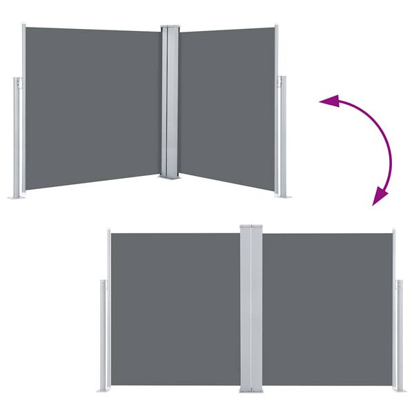 vidaXL Retractable Side Awning Anthracite 140x600 cm