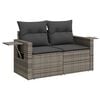 vidaXL 11 Piece Garden Sofa Set with Cushions Grey Poly Rattan
