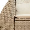 vidaXL Garden Sofa with Cushions 2-Seater Beige Poly Rattan