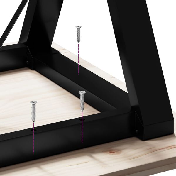 vidaXL Dining Table Y-Frame 140x80x75.5 cm Solid Wood Pine and Steel