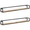 vidaXL Wall Shelves 2 pcs 160 cm Rough Mango Wood