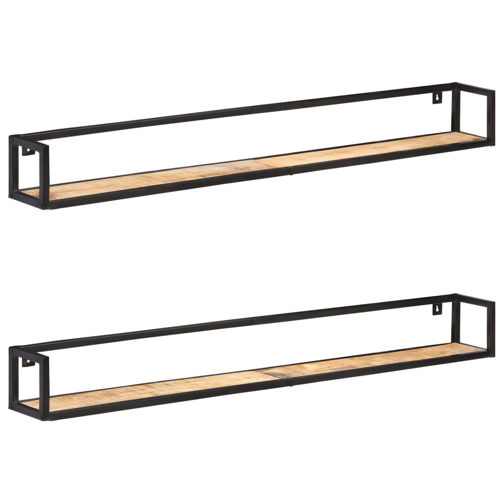 vidaXL Wall Shelves 2 pcs 160 cm Rough Mango Wood
