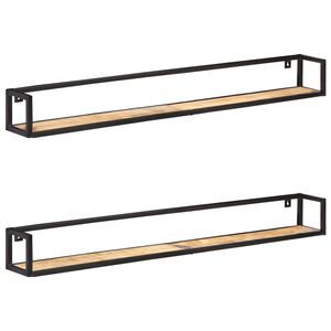 vidaXL Wall Shelves 2 pcs 160 cm Rough Mango Wood