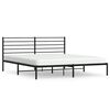 vidaXL Metal Bed Frame without Mattress with Headboard Black 193x203cm