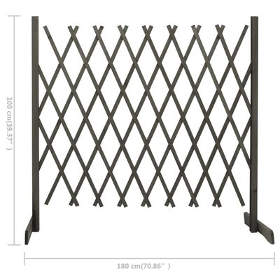 vidaXL Garden Trellis Fence Grey 180x100 cm Solid Firwood