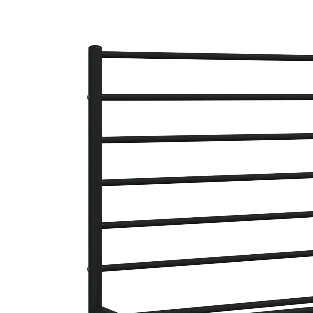 vidaXL Metal Bed Frame without Mattress with Footboard Black 193x203cm