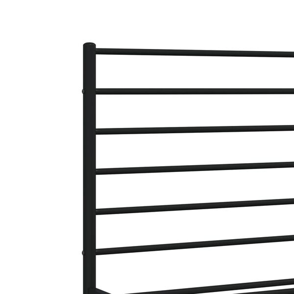 vidaXL Metal Bed Frame without Mattress with Footboard Black 193x203cm