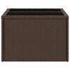 vidaXL Garden Table with Glass Top Brown 55x55x37 cm Poly Rattan