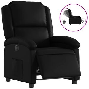 vidaXL Electric Recliner Chair Black Faux Leather