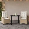 vidaXL 5 Piece Garden Dining Set with Cushions Beige Poly Rattan