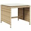 vidaXL 9 Piece Garden Dining Set with Cushions Beige Poly Rattan