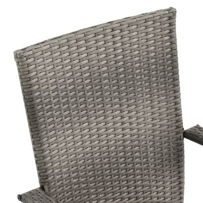 vidaXL 7 Piece Garden Dining Set Poly Rattan Grey
