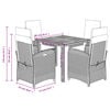 vidaXL 5 Piece Garden Dining Set with Cushions Grey Poly Rattan