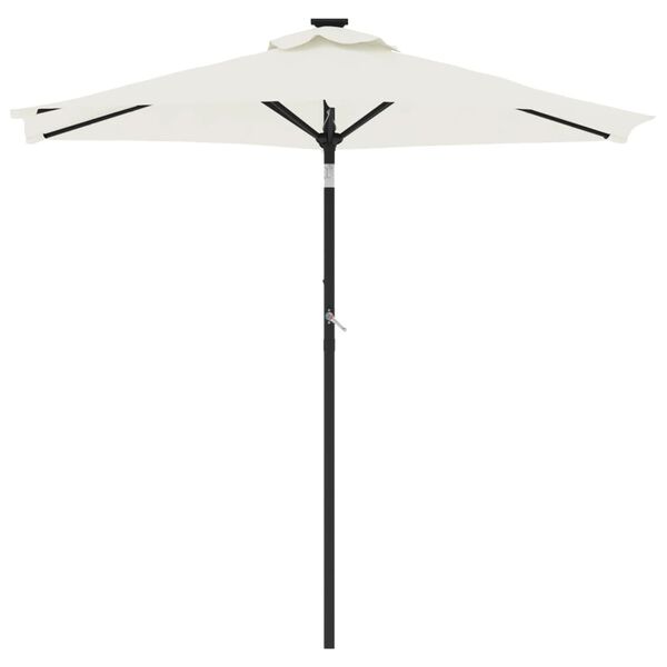 vidaXL Garden Parasol with Steel Pole White 225x225x212 cm