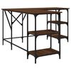 vidaXL Desk Brown Oak 139x139x75 cm Engineered Wood