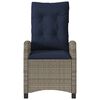 vidaXL Reclining Garden Chairs 2 pcs with Cushions Grey Poly Rattan