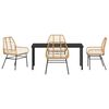 vidaXL Garden Dining Set 5 pcs Brown Poly Rattan