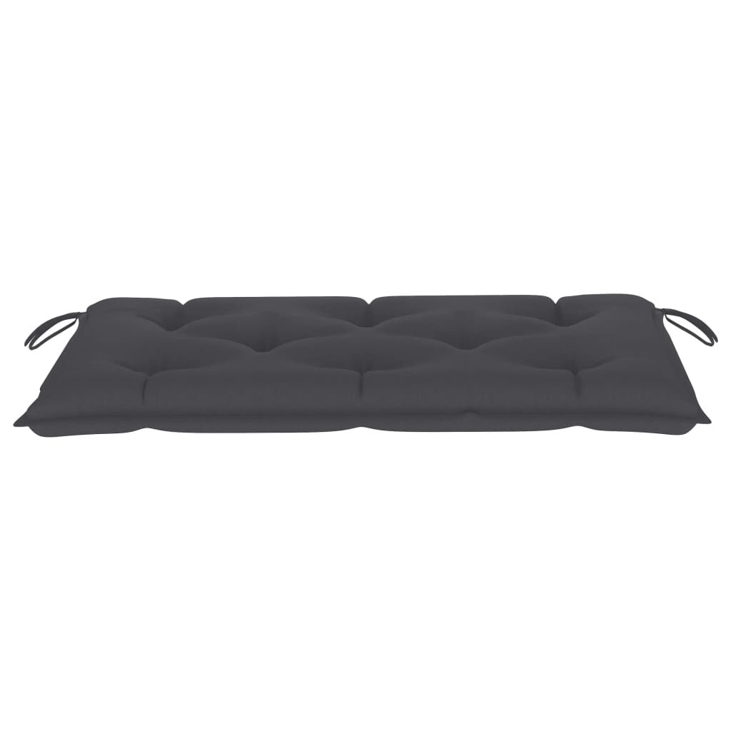 vidaXL Garden Bench with Anthracite Cushion 112 cm Solid Teak Wood