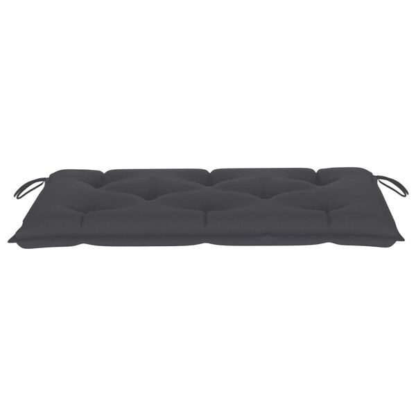 vidaXL Garden Bench with Anthracite Cushion 112 cm Solid Teak Wood
