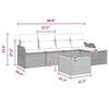 vidaXL Garden Sofa Set 6 pcs Grey Poly rattan