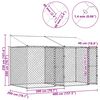 vidaXL Dog Cage Silver 400 x 200 x 256 cm Galvanised Steel