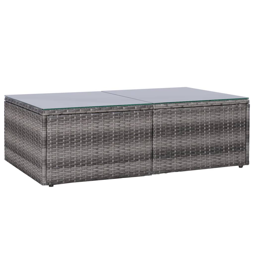 vidaXL 10 Piece Garden Lounge Set with Cushions Poly Rattan Grey