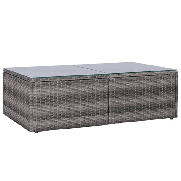 vidaXL 10 Piece Garden Lounge Set with Cushions Poly Rattan Grey