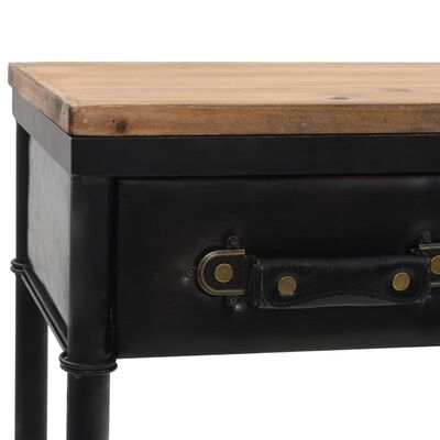 vidaXL Console Table with Castors 100x33x80 cm Solid Wood Fir
