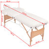 vidaXL 2-Zone Folding Massage Table and Stool Set 10 cm Thick White