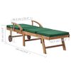 vidaXL Sun Loungers with Cushions 2 pcs Solid Teak Wood Green