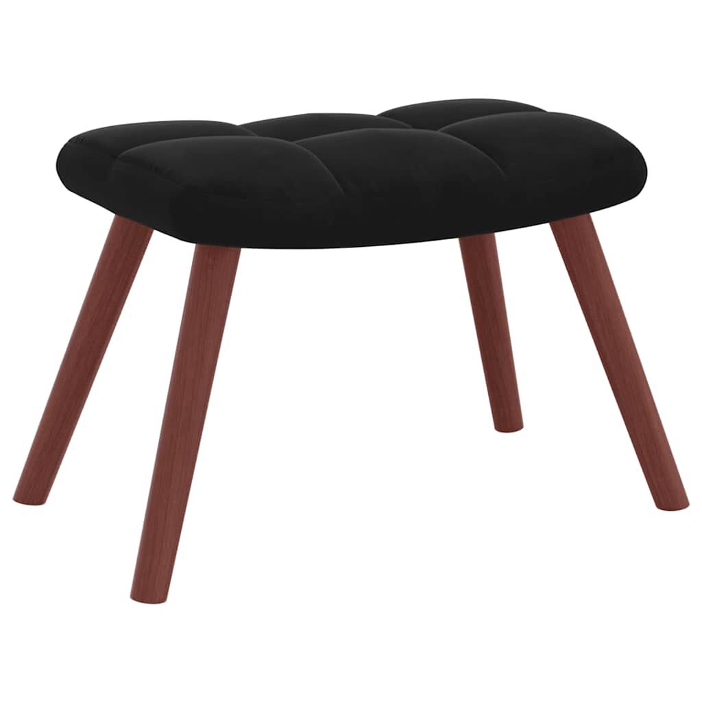 vidaXL Rocking Chair with a Stool Black Velvet
