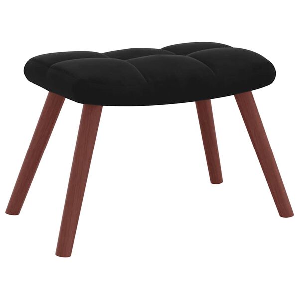 vidaXL Rocking Chair with a Stool Black Velvet