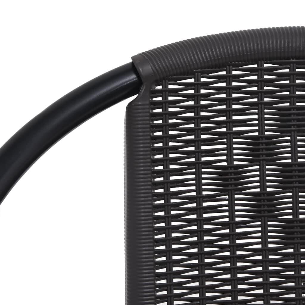 vidaXL Garden Chairs 2 pcs Plastic Rattan and Steel 110 kg