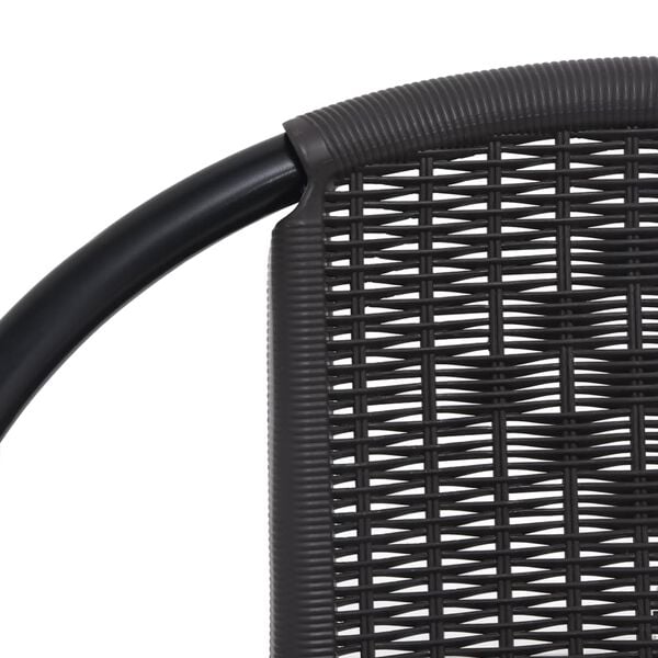 vidaXL Garden Chairs 2 pcs Plastic Rattan and Steel 110 kg
