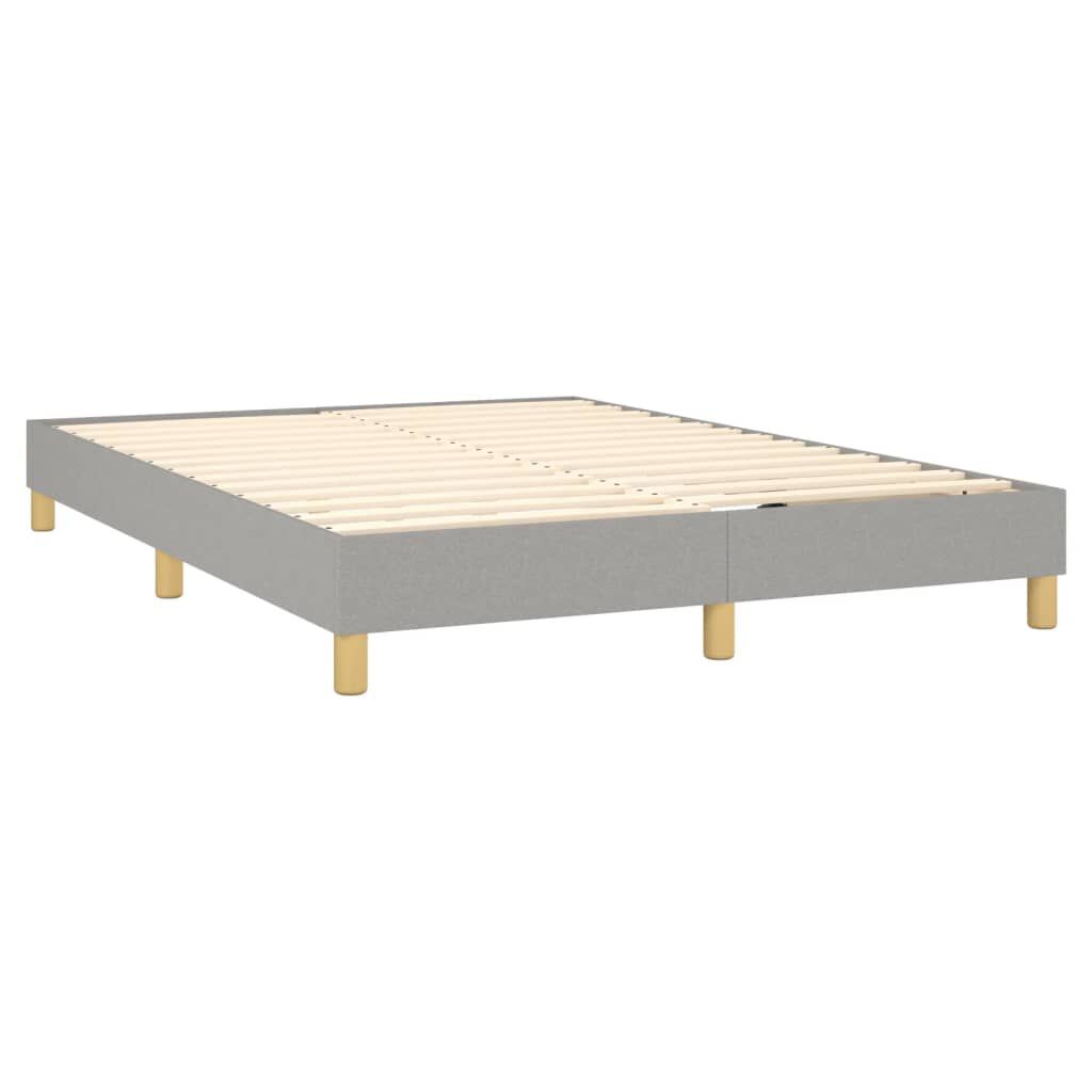 vidaXL Box Spring Bed with Mattress Light Grey 152x203 cm Queen Fabric