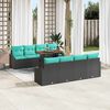 vidaXL Garden Sofa Set with Cushion Manual 9 pcs Black and Teal