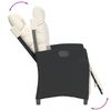 vidaXL Reclining Garden Chair with Footrest Black Poly Rattan