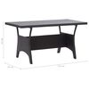 vidaXL Garden Table Black 120x70x66 cm Poly Rattan