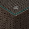 vidaXL Side Table with Glass Top Brown 35x35x52 cm Poly Rattan