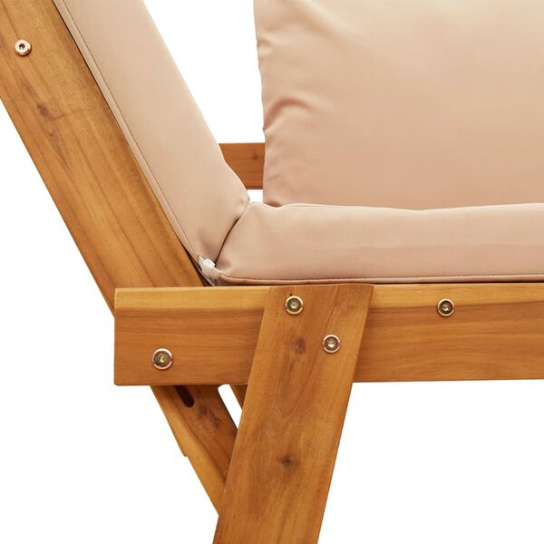 vidaXL Garden Bench with Cushions 2-in-1 Solid Wood Acacia