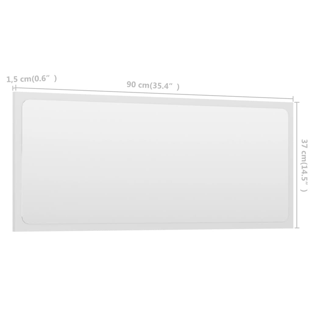 vidaXL Bathroom Mirror White 90x1.5x37 cm Engineered Wood