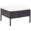 vidaXL 5 Piece Garden Sofa Set with Cushions Poly Rattan Black