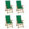 vidaXL Reclining Folding Chairs 4 pcs with Cushions Solid Acacia Wood