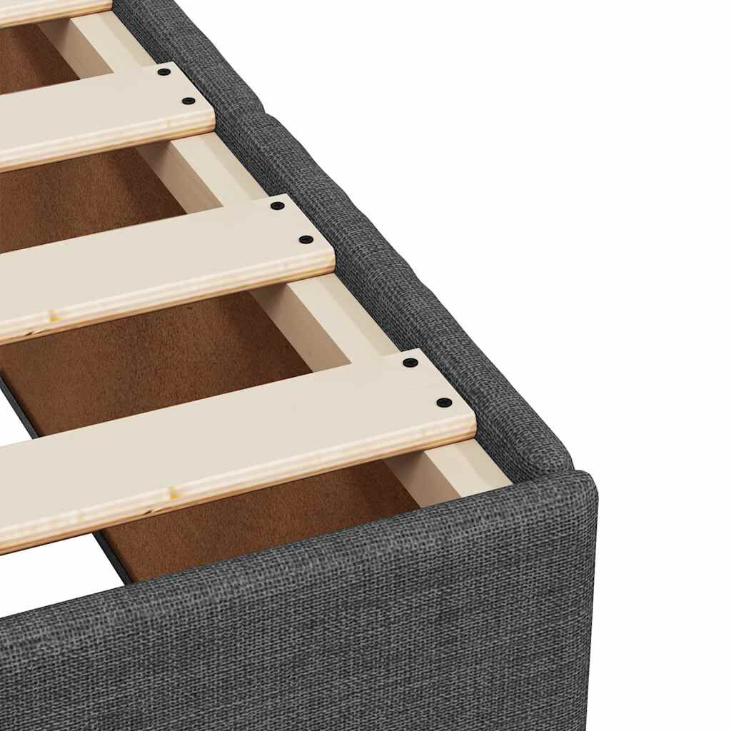 vidaXL Bed Frame without Mattress Dark Grey King Fabric