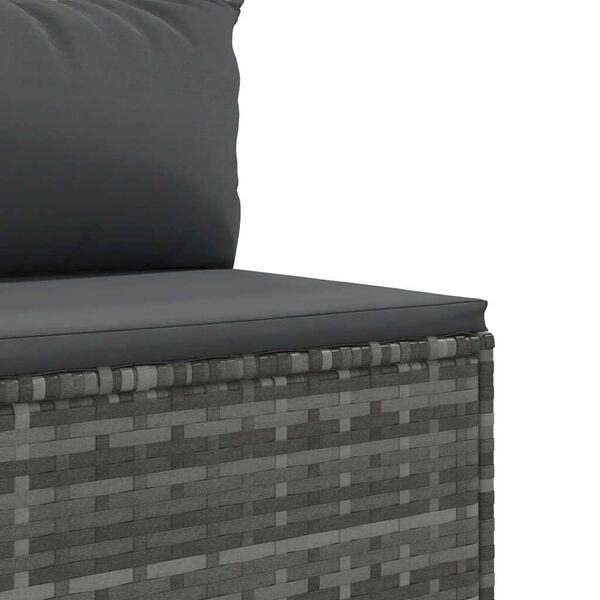 vidaXL 6 Piece Garden Lounge Set with Cushions Grey Poly Rattan