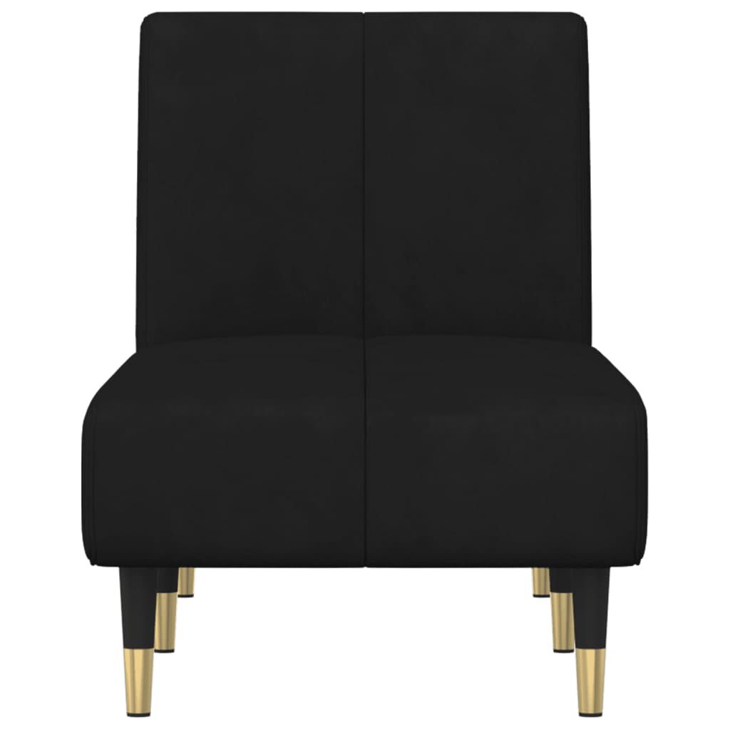 vidaXL Chaise Longue Black Velvet