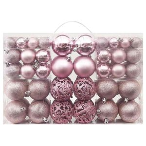 vidaXL 100 Piece Christmas Ball Set Pink