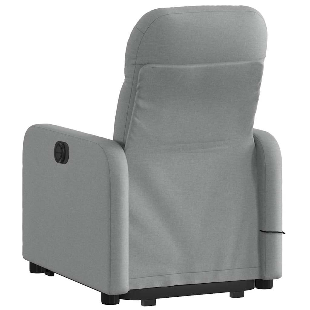 vidaXL Stand up Massage Recliner Chair Light Grey Fabric