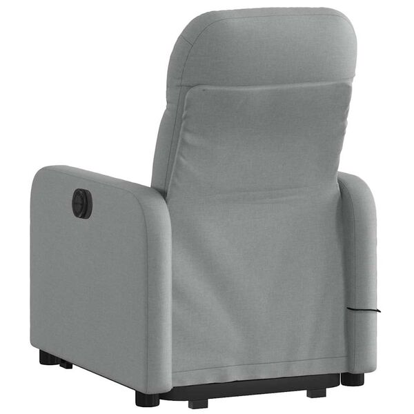 vidaXL Stand up Massage Recliner Chair Light Grey Fabric